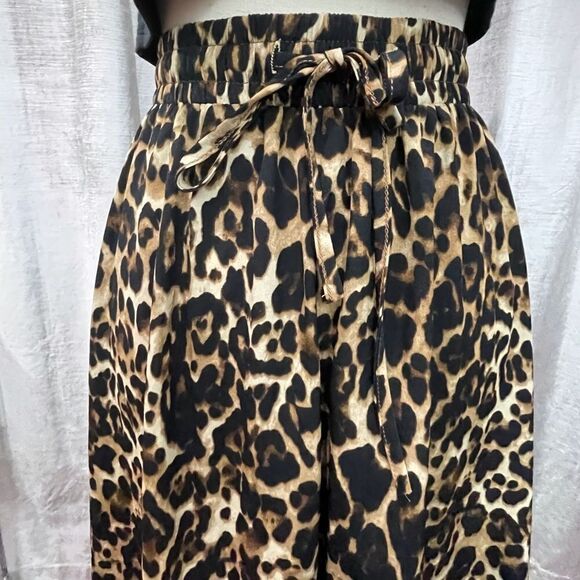 Leopard Print  Maxi Skirt Tie Waist Floaty NWOT - Picture 5 of 7